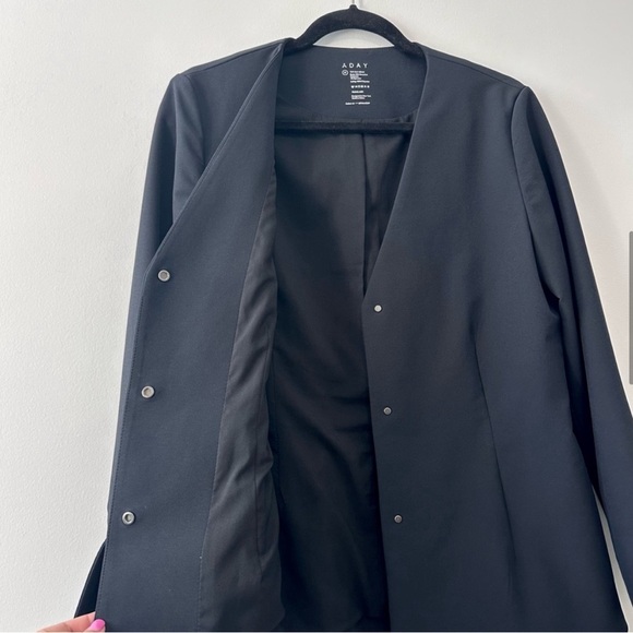 ADAY Trailblazer Blazer Black Tailored Stretch Jacket Sz M - Picture 7 of 11
